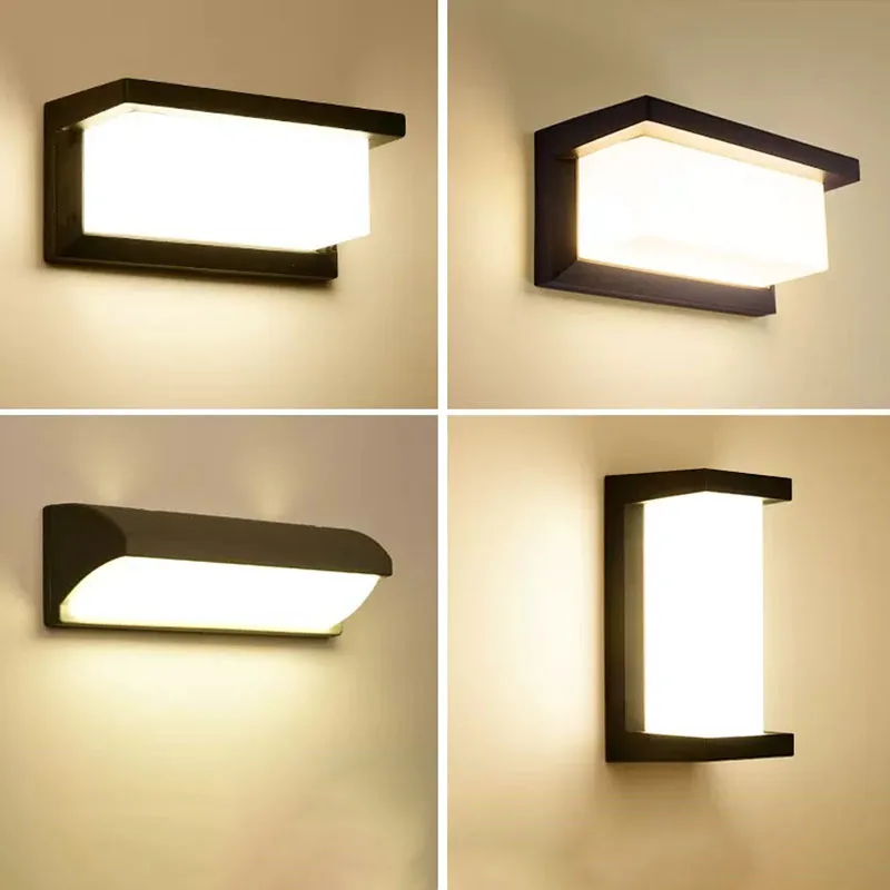 Lâmpada de parede exterior LED moderna, Luminárias exteriores, Varanda, Varanda, Jardim, Villa