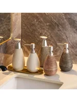 เครื่องจ่ายสบู่แบบกดเซรามิกสไตล์ย้อนยุคที่สร้างสรรค์พร้อมปั๊ม ขวดสบู่ล้างมือ เหมาะสำหรับห้องน้ำ ห้องครัว และห้องน้ำ 2