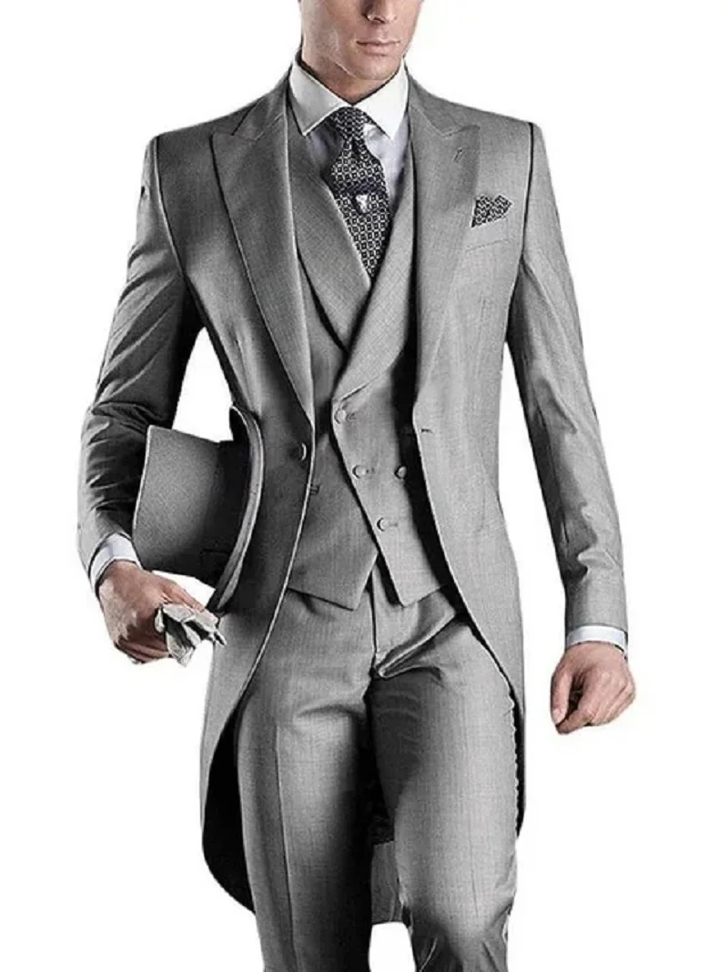 

Costume Homme 3 Pieces Fashion Tuxedos Groom Wedding Men Suit Tuxedo Terno Masculino De Pour Hommes Blazer(Jacket+Pants+Vest)