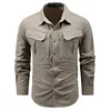 Men Outdoor Elastic Quick Drying Cargo Shirts Multi Pockets Tooling Shirts New Spring Male Breathable and Comfortable Shirts 4XL 2