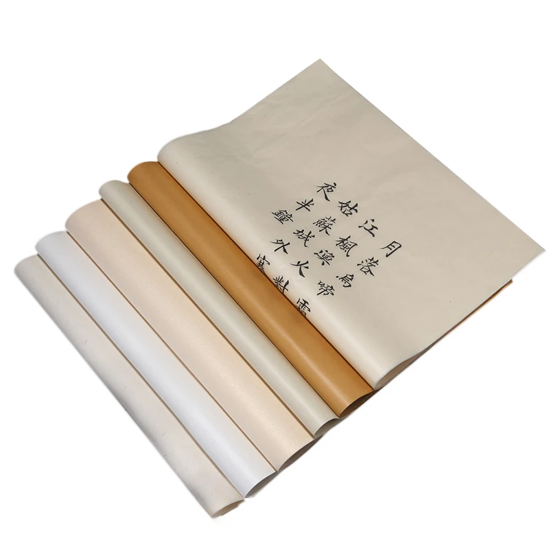 Painting Calligraphy Drawing Paper Super Thin Yan Pi Xuan Paper Gold Foil Half Ripe Rice Paper Copy Scriptures Rubbings Papier