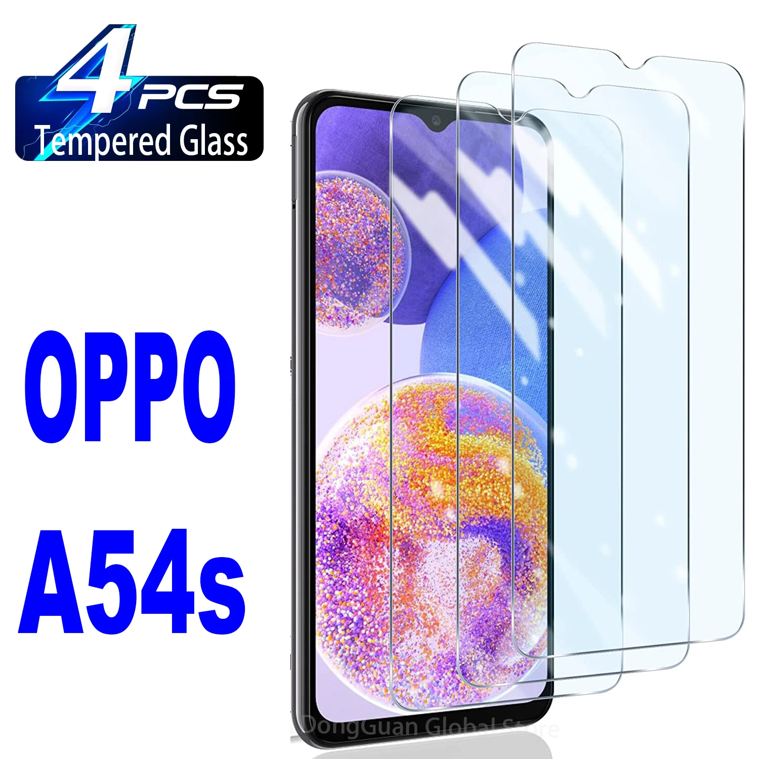 2/4Pcs Tempered Glass For OPPO A54s Screen Protector Glass Film