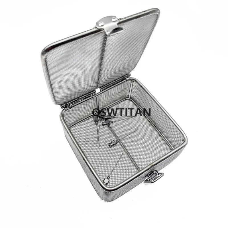 Sterilization basket sterilization baskets porous with lid disinfection net basket high temperature autoclave tray box tool stainless steel