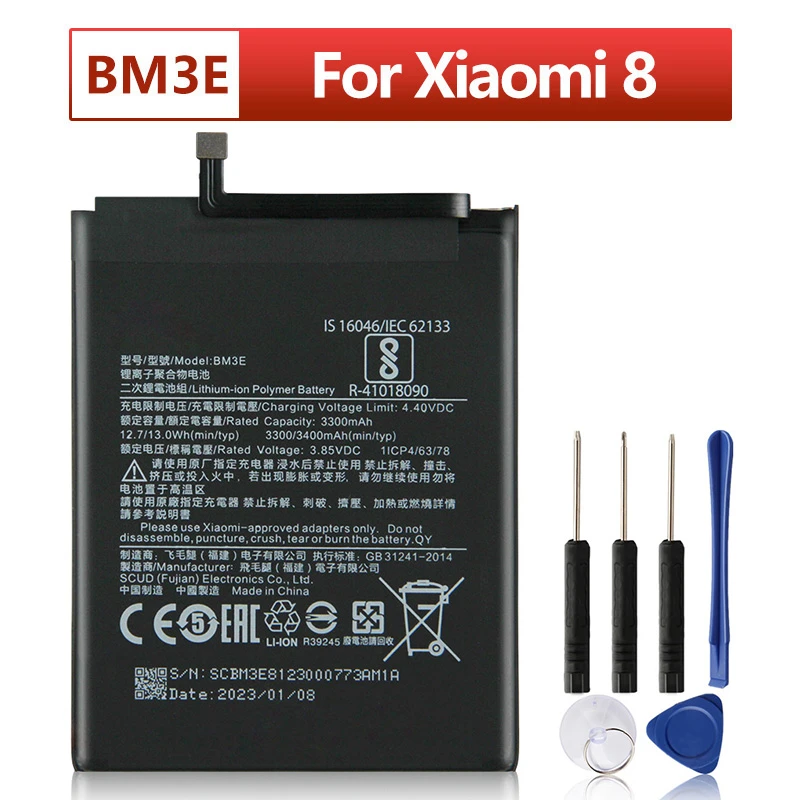 BM3E Replacement Phone Battery For Xiaomi 8 MI8 M8 MI 8 Phone Battery ...