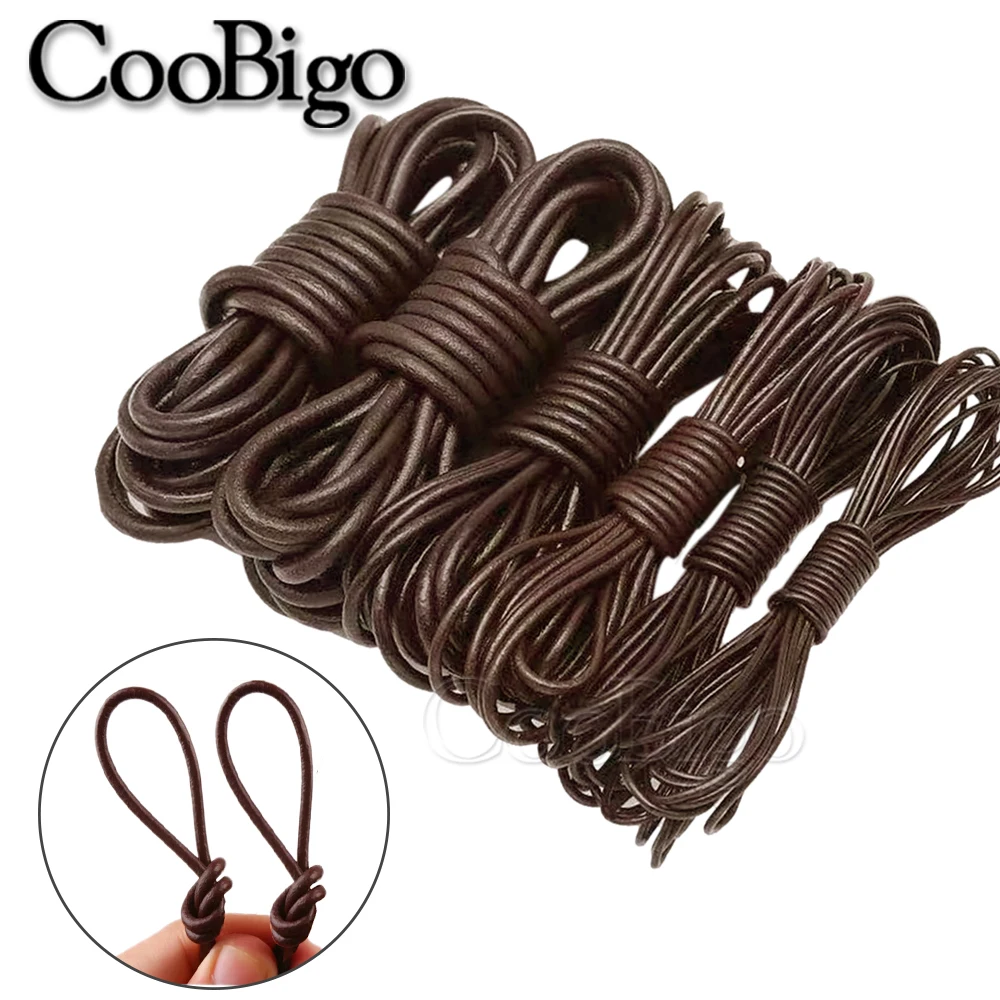 Genuine Leather Rope 5Meters Key Chain Jewelry Making Braided Bracelet Necklace Round Cords DIY Handmade Accessories 1-8mm