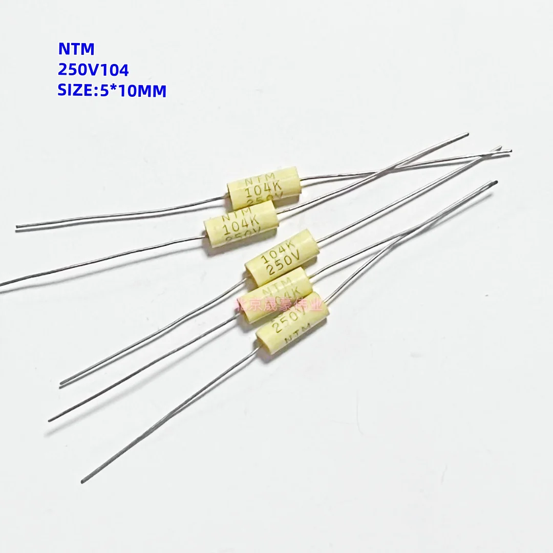10pcs 250V102 103 104 axial non inductive film capacitor 250V0.01UF/0.1UF axial audio capacitor