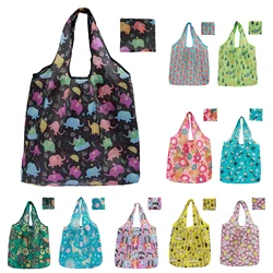 Large Reusable Foldable Eco - Friendly Grocery Bags - Set of 12/10, Machine Washable Tote Bags (10Pcs B)