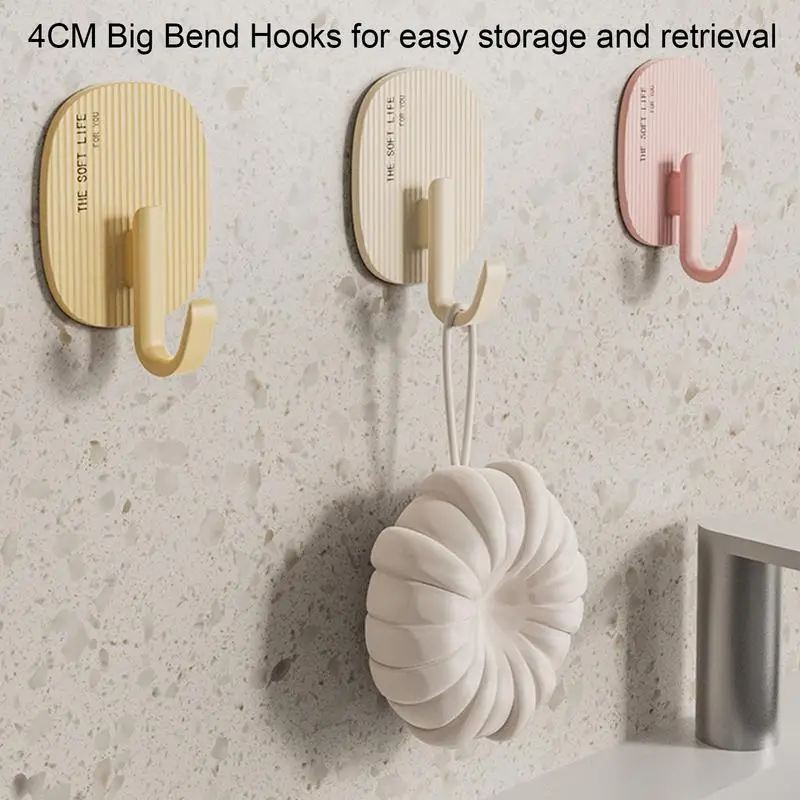 

4 Pcs Punch Free Convenient Hook For Towel Coat hanging Storage Hook To Save Space Bathroom Kitchen Bedroom Clothes Holder