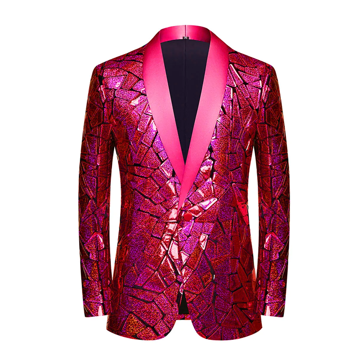 

Men's Luxury Sparkling Sequin Suit Coat Shiny Bling Glitter Blazer Tuxedo Wedding Party Stage Costumes Nightclub Prom Jacket