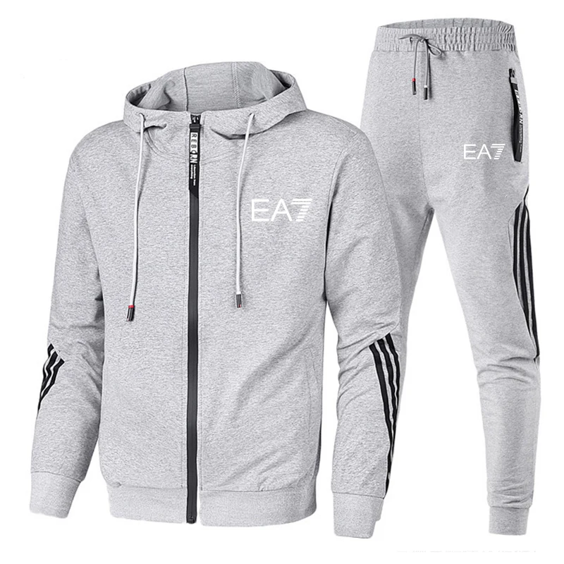 

2023 new outdoor sik silk men's clothing pullover sweater men's casual sportswear hoodie two pieces+long pants sportswear autumn