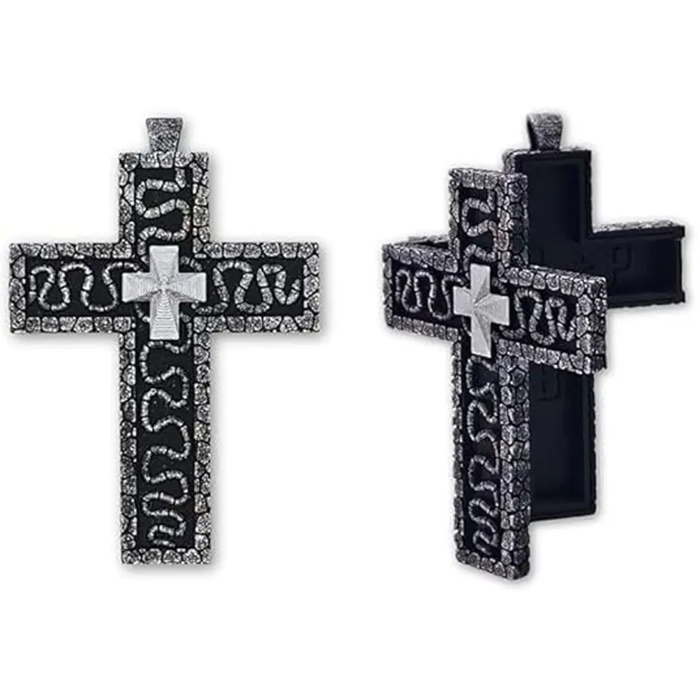 Stainless Steel Vintage Cross Pendant Necklace with Secret Compartment