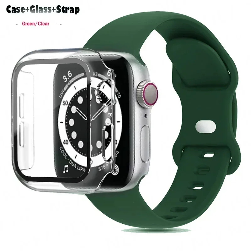 Premium Silicone Watchband with Glass Case