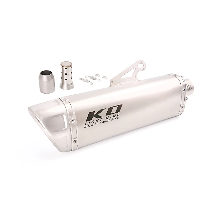 Silp On 51mm Universal Motorcycle Exhaust Pipe Vent Tip Tubes Escape Stainless Steel Silencer Moto Muffler Baffle With DB Killer - Image 3