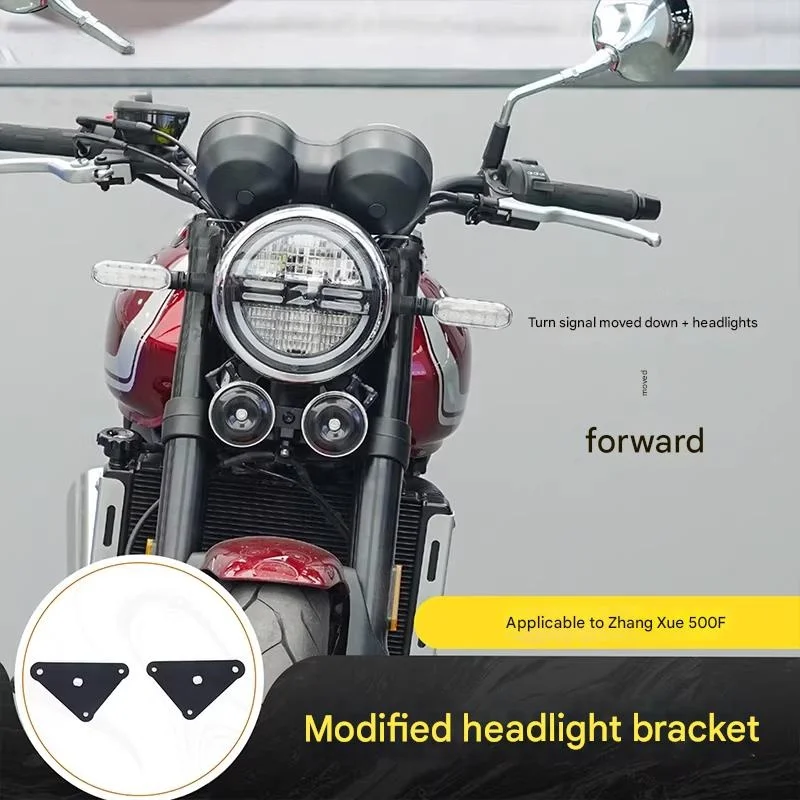 ZXMOTO 500F 헤드라이트 전방 재배치 브래킷 방향 지시등 하단 마운트 고강도 녹 방지 광택 마감