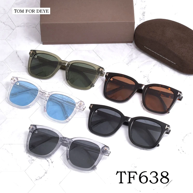 

Luxury Brand Designer TF638 Sunglasses Man TOM Sun Glasses Polarizing Lens Woman Vintage Big Size Acetate Frame Driver Goggles