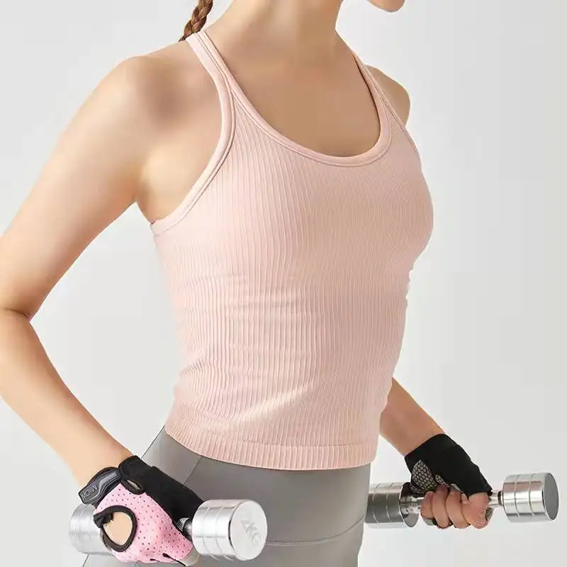 Short Vest Bra Underwear Running Fitness Classic I-back Yoga Clothes Threaded Breathable Quick-drying Top Women Sports Bra