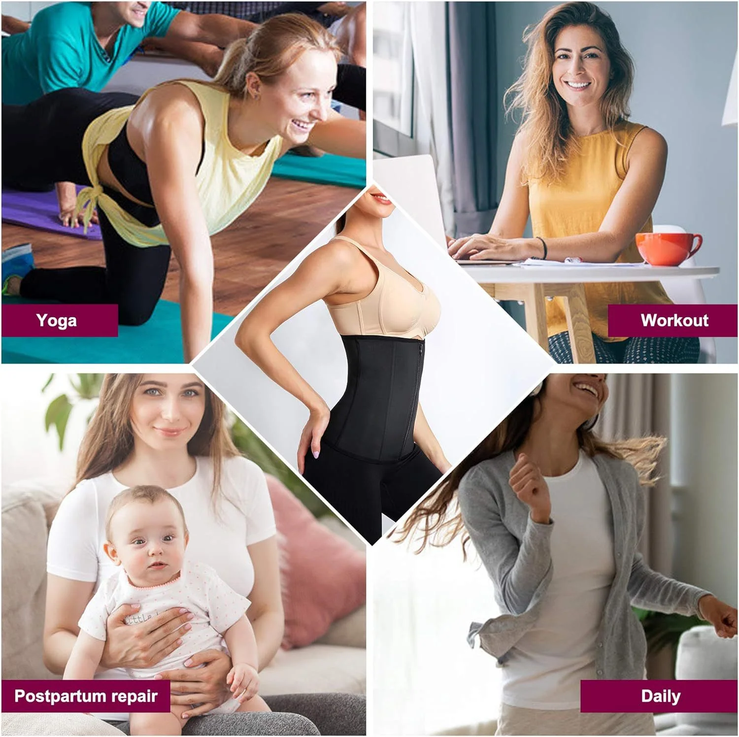 Women's Shapewear Post Surgical Tummy Control Compression Shapewear Buckle Body Contouring Suitable for wearing with dresses