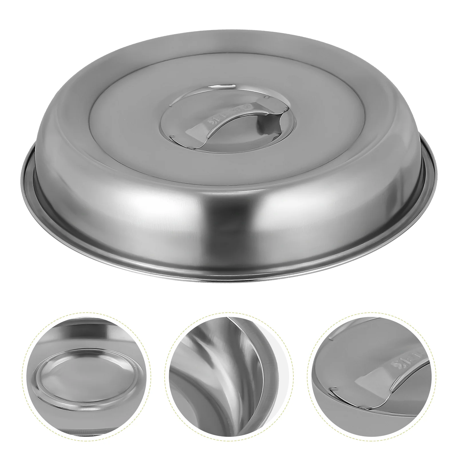 Food Cover 2 Pcs Stainless Steel Cookware Parts Kitchen Utensil Protective Hood Round Cover Dining Bar Equipment