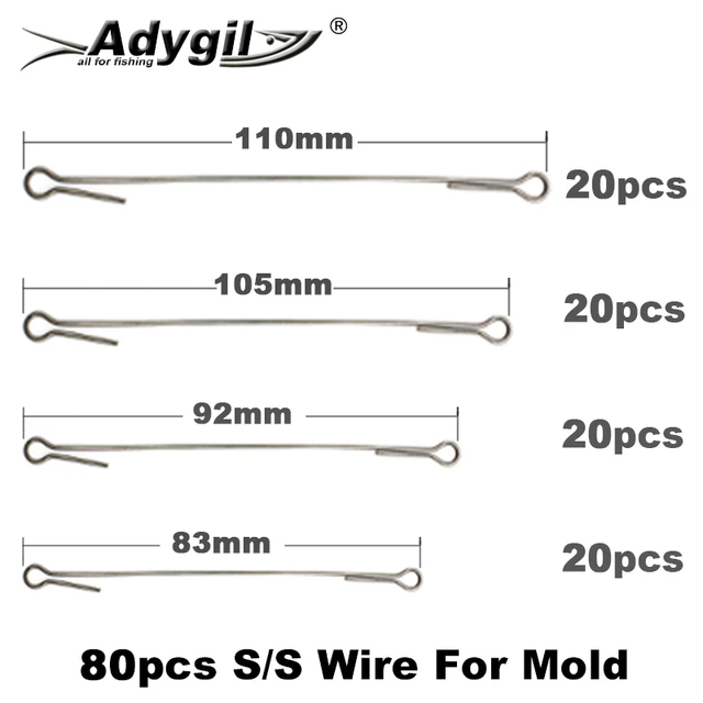 Adygil DIY Fishing 80pcs S/S Wire for 121pcs Jig Lure Mould Combo -  AliExpress