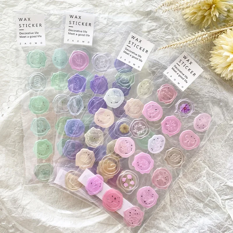 

Unique Transparent Seal Stickers for Envelope Planner Decoration & Book Labels From Candy Wax Seal Collection Custom Stickers