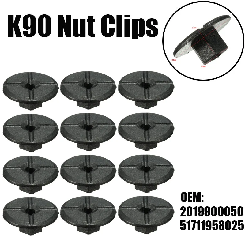

4mm Car Unthreaded K90 Plastic Nut Clips For Mercedes For BMW 2019900050 51711958025 Model Car Fender Flares Snap Fender Nuts