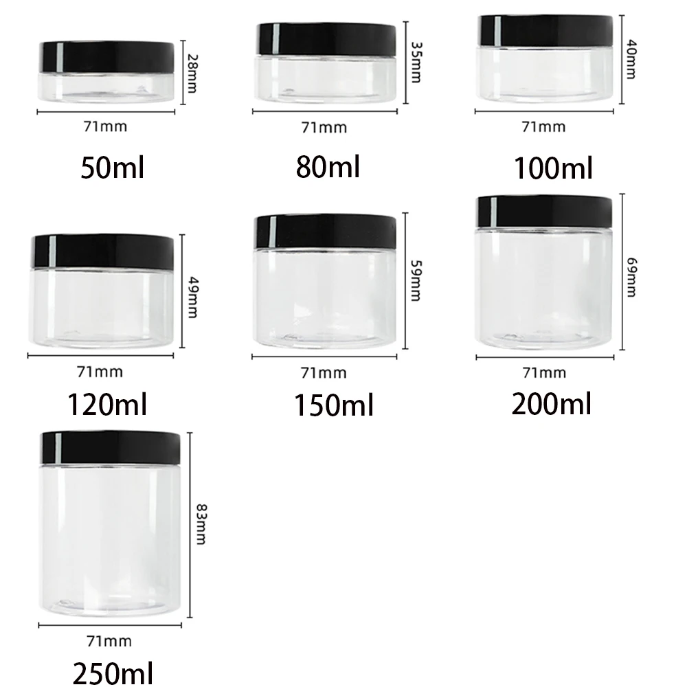 Face Cream Jar Empty Plastic Cosmetic Makeup Bottle Storage Container 20pcs 250ml 200ml 150ml 100ml 50ml cosmetic plastic bottle