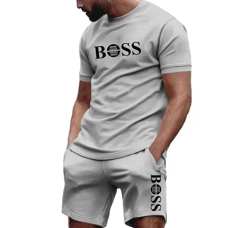 Men's Two-piece Sportswear Short Sleeved T-shirt and Pants Running and Fitness Sportswear summer sports suit,sports set,tracksuit set,outdoor suit set