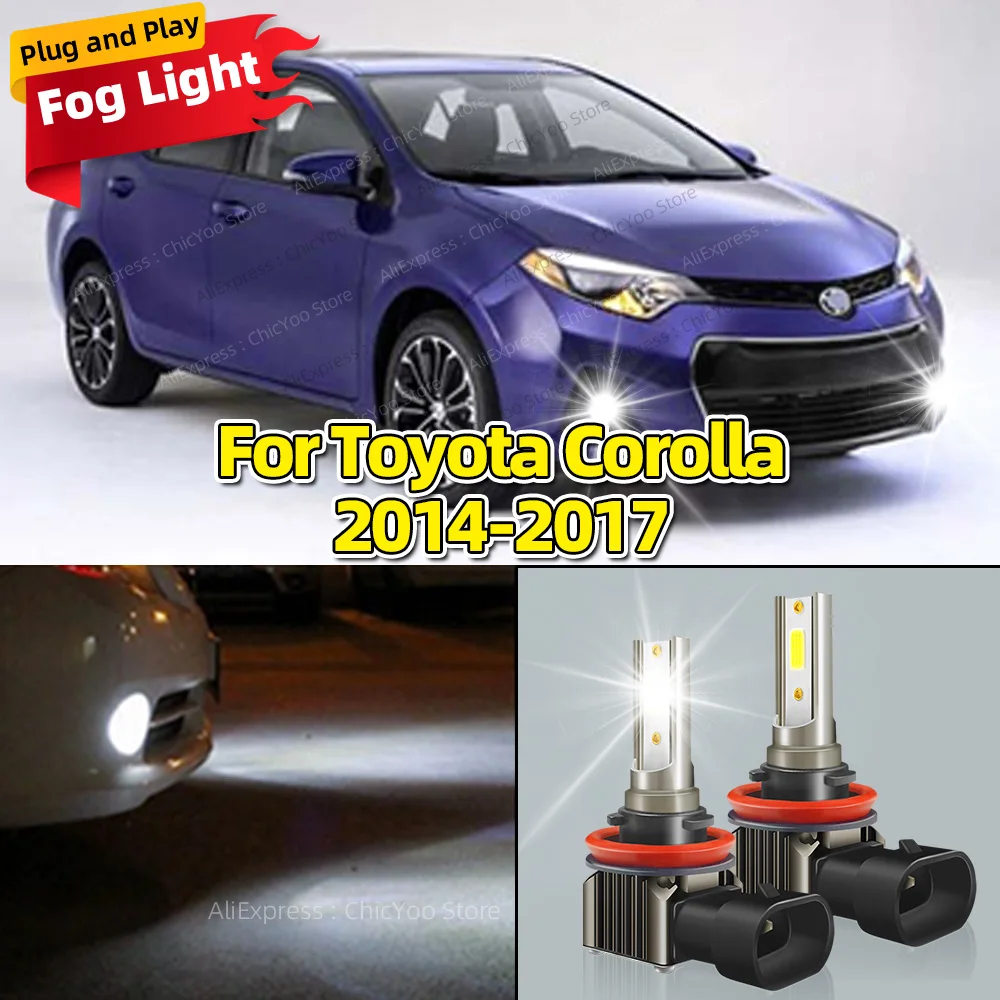 2Pcs 15000LM LED 자동차 전면 안개등 램프 전구 도요타 코롤라 2014 2015 2016 2017 플러그 앤 플레이 자동차 액세서리
