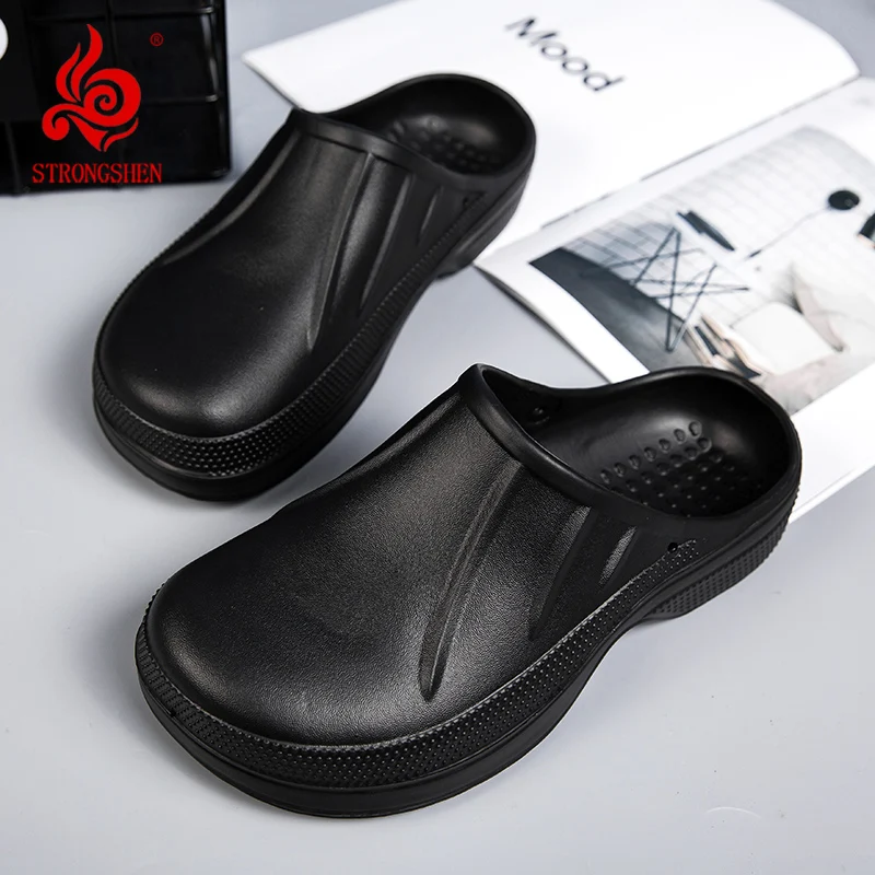 Strongshen Scarpe Da Cuoco Da Uomo Casual Pantofola Antiscivolo Scarpe Da Giardino Scarpe Da Lavoro Da Cucina Resistenti All'Olio Impermeabili Unisex