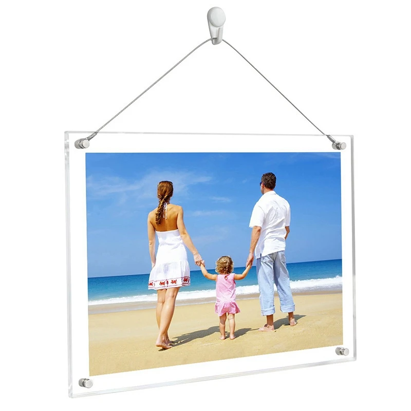 8X10 Inch Acrylic Photo Frame Transparent Crystal Table Set Certificate Business License Medal |