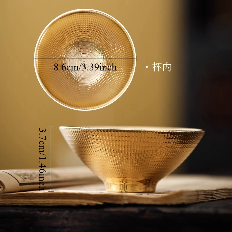 90ml Colorful Gilded Tea Cup Ceramic Master's Hat Cups Household Chinese Style Tea Cup Drinking Utensils Tea Set Accessories