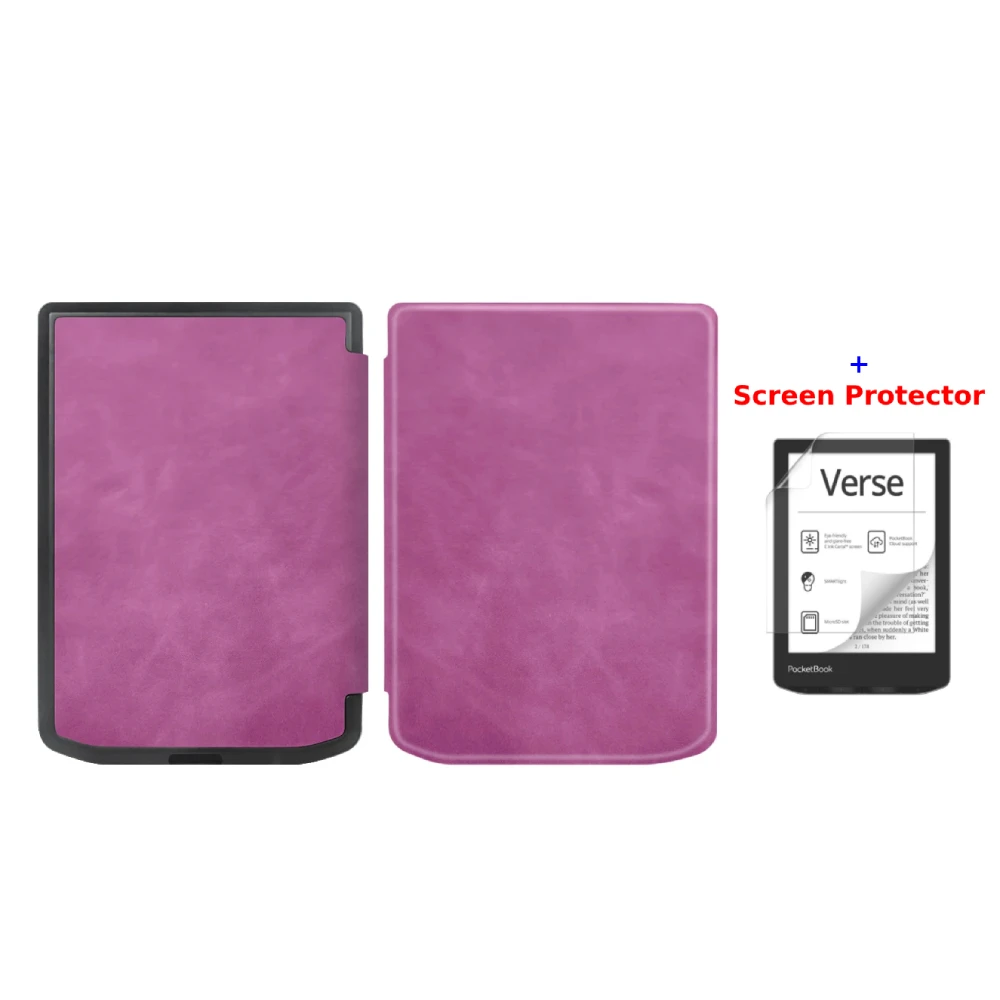 Premium PU Leather Auto Wake Sleep Cover with Screen Protector