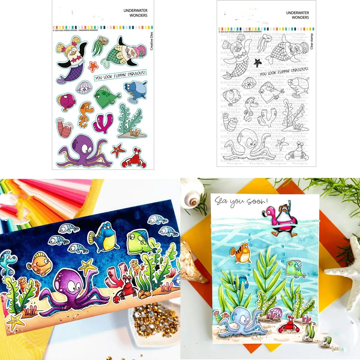 

Underwater Wonder Metal Cutting Dies Clear Stamps Mold Craft Decoration Embossing Template DIY Greeting Card Handmade 2023 New