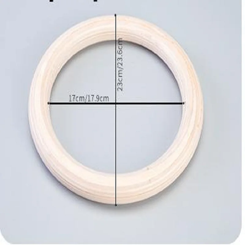 Gymnastic Rings 2pcs Wood Portable Crossfit Gymnastics Home Fitness Training Equipment
