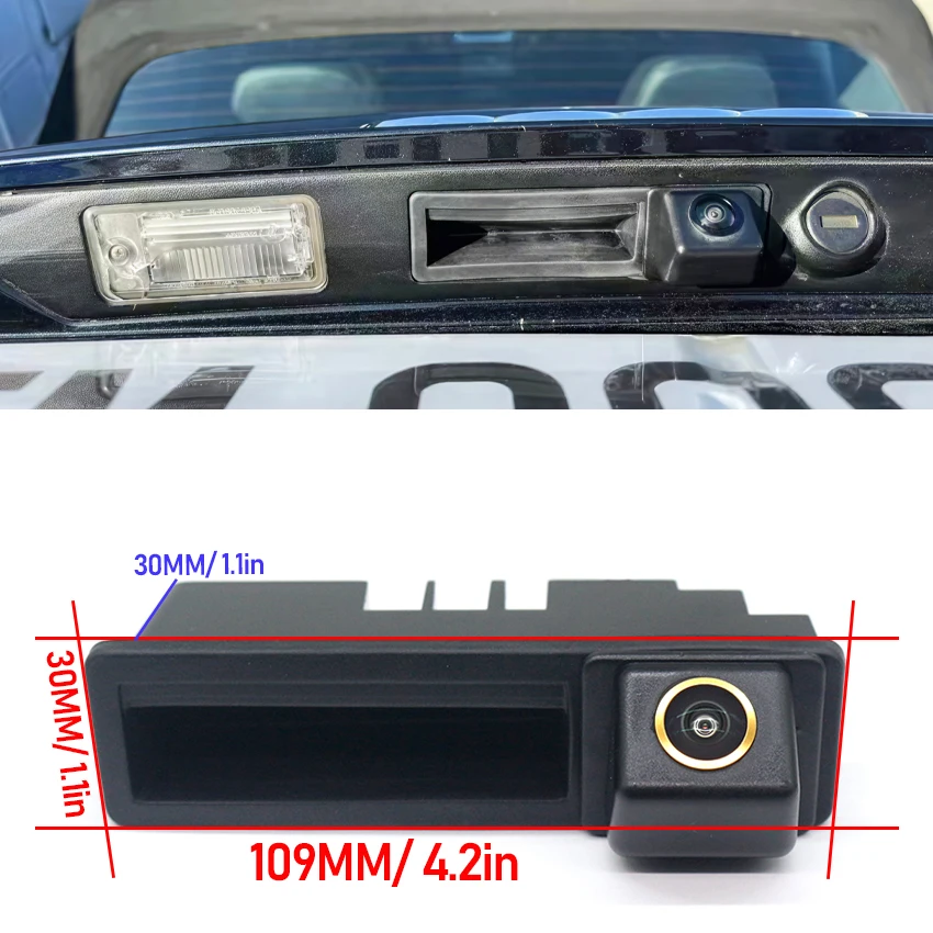 Telecamera di retromarcia per auto HD per Audi A6 C6 4F S6 RS6 Q7 4L 2005~2015 HD 1080P 140 ° Telecamera per retromarcia con maniglia per camion per veicoli FishEye - immagine 2