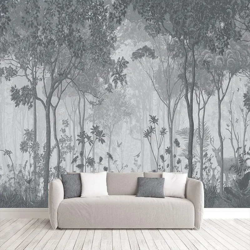 Mural Art Wallpaper For Bedroom Forest Tree Decor Living Room Tv Background Décor Custom Painting Supplies Full Wall Treatments