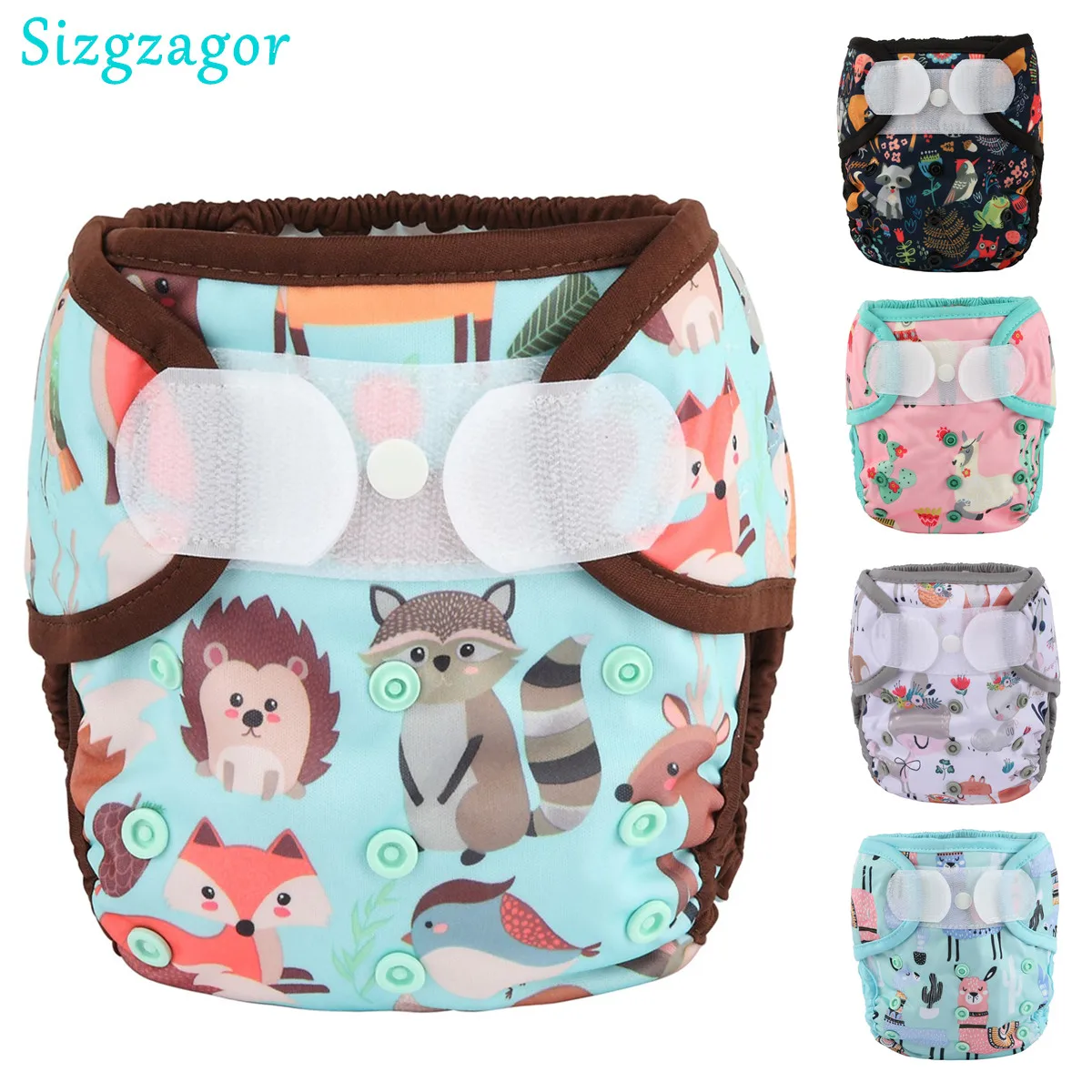 One Size Baby Cloth Diaper Cover Nappy Hook and Loop Double Gusset NO POCKET 3-15kg 1 OS cloth diapers waterproof diapers