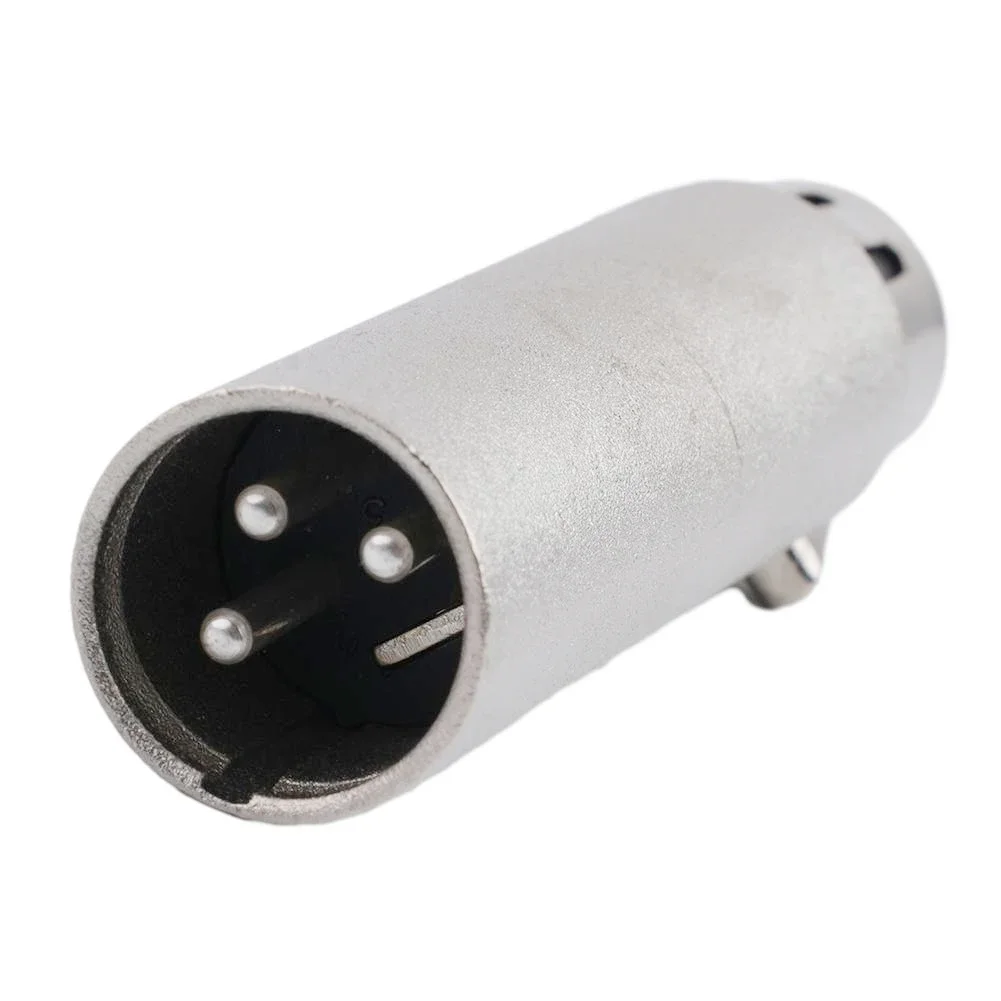 Silver 3-Pin to 5-Pin XLR/DMX Audio Adapter Connector