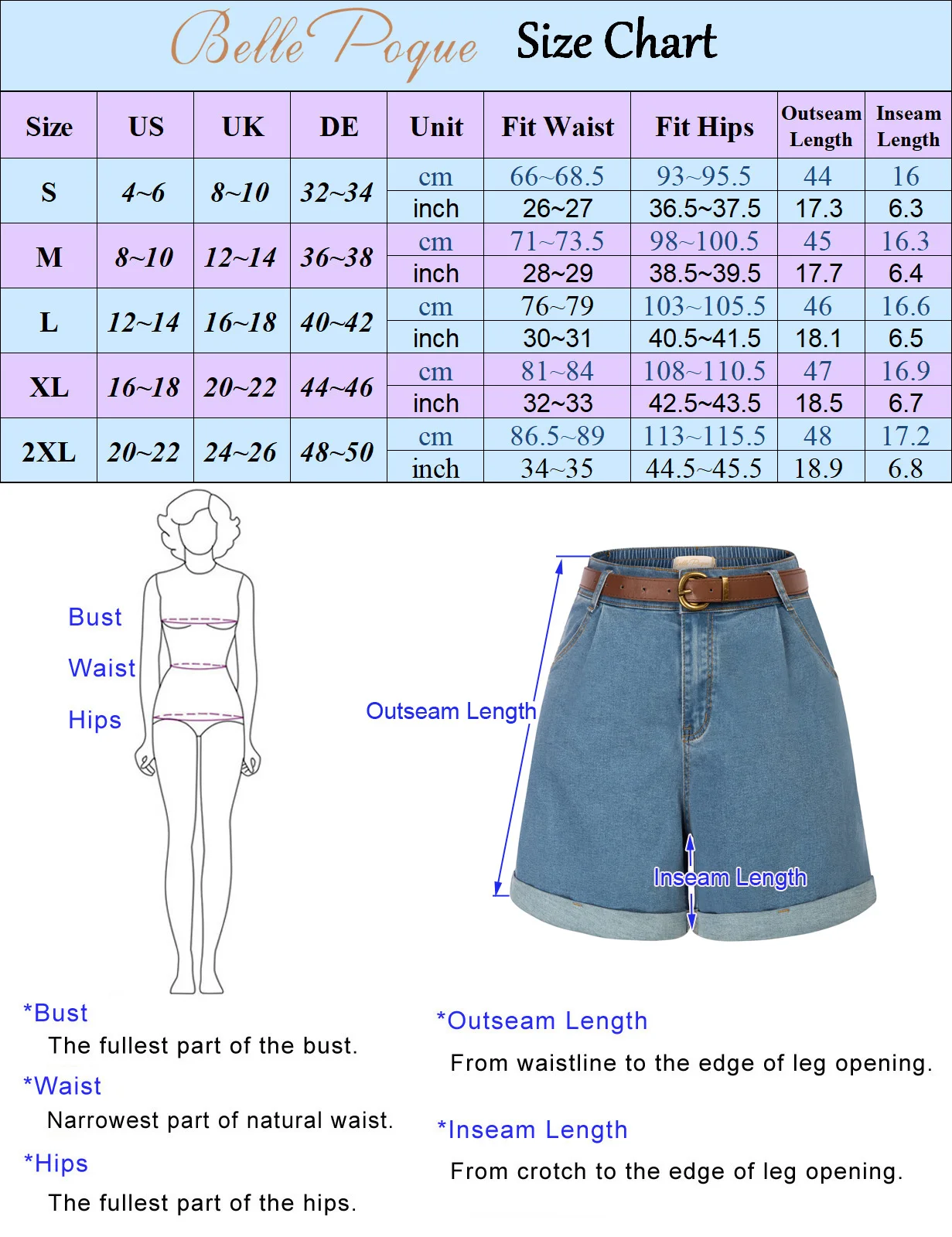 BP Women Retro Short Jeans With Belt High Waist Fold Over Leg Opening Shorts Casual Loose Denim Shorts Streetwear A30
