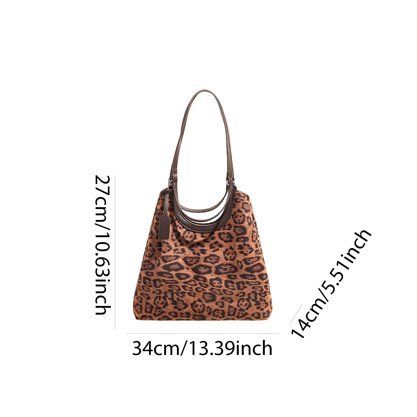 Retro Faux Suede Crossbody Bag Large Casual Commuter Bag Cheetah Leopard Print Shoulder Bag for Women Work Daily Shopping Dating