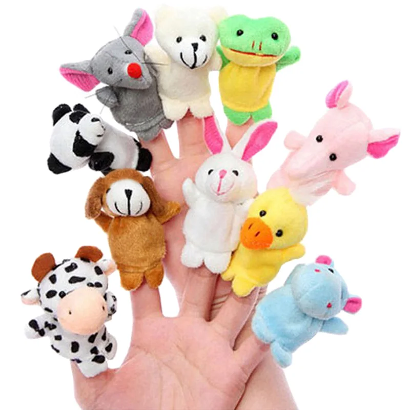 

10 Pcs/Set Baby Plush Toy Finger Puppets Props Animal Doll Hand Puppet Kids Toys Children Gift M09