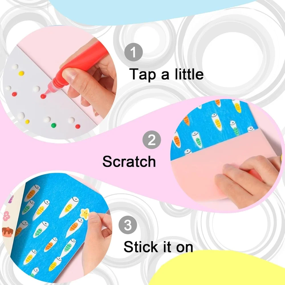 Rainbow Magic Scratch Art Set, 20 Premium-Kratzpapierbögen mit 7-Farben-Werkzeugen, kreatives Weihnachtsgeschenk, mit Aufklebern – Detail 5