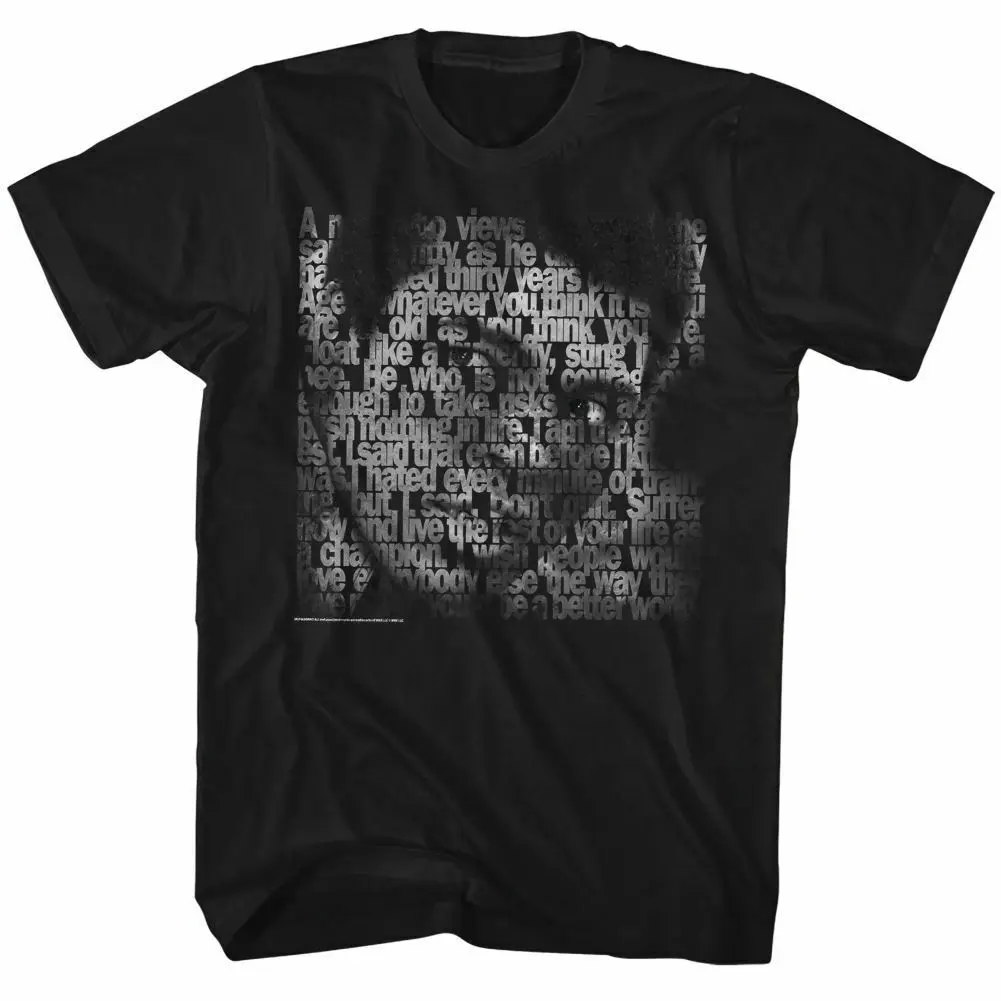 

Boxing Champion Muhammad Ali Portrait Mosaic Printed T Shirt. High Quality Cotton, Breathable Top, Loose Casual T-shirt S-3XL