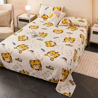 Cute Tiger Bed Sheet Set Cartoon Animal Flat Sheet & Pillow Sham Luxury Bed Cover Soft Comfortable Top Sheets Decorative Bedding 2