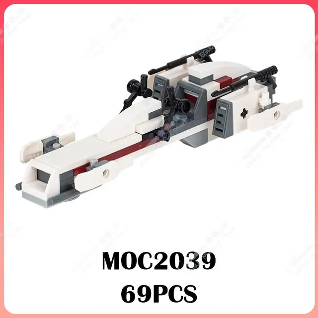 MOC2039 Star W Movie Speeder Bike MOC Building Blocks Creative DIY Sci-Fi Transportation Assemble Bricks Education Toys For Kids 1
