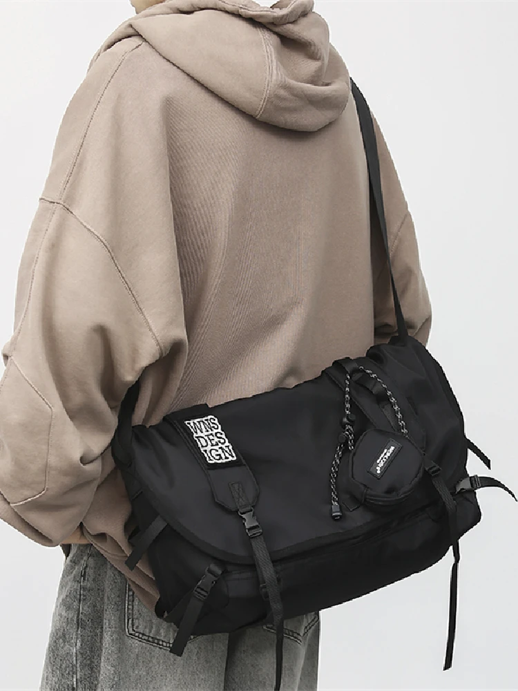 Niche Brand 2022ins Fashion Brand Large-capacity Messenger Bag Male Korean  Harajuku Dark Functional Messenger Bag Shoulder Bag