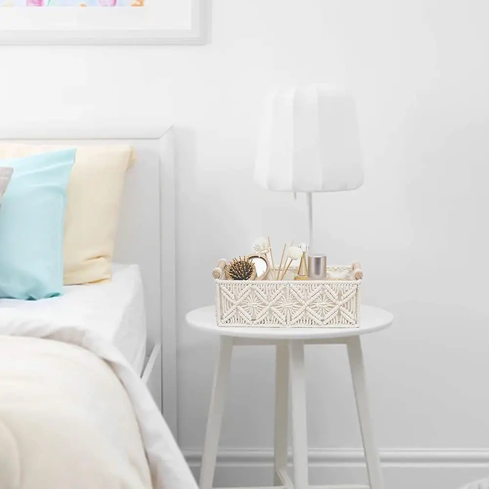 Set 2 Cestini Portaoggetti In Corda Di Cotone Intrecciato A Mano - Bianco Per Bagno E Camera - Foto 11