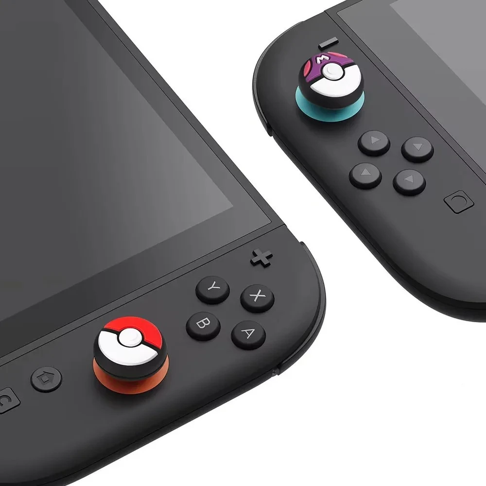 4 Stück/Set Niedliche Poke Ball Stick-Griffkappen Joystick für Nintendo Switch 2 (2025) Controller – Detail 2