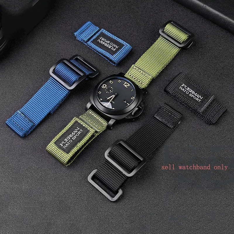Cinturino In Tela Di Nylon Da Uomo Per Panerai Pam441/Tudor/Bell & Ross Cinturino In Nylon Hook And Loop Br Cinturino 22Mm 24Mm