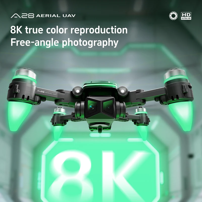 Vue de la caméra 4K/8K du drone A28 avec stabilisation